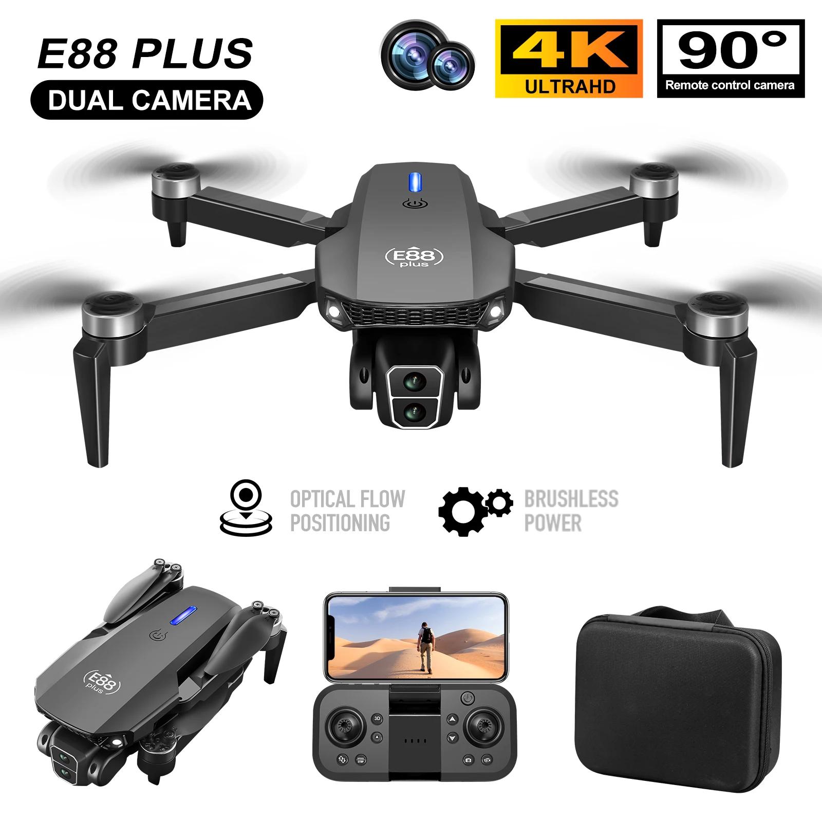 Drone Camera Hd - 새로운 E88 Plus 쿼드콥터 드론: 90