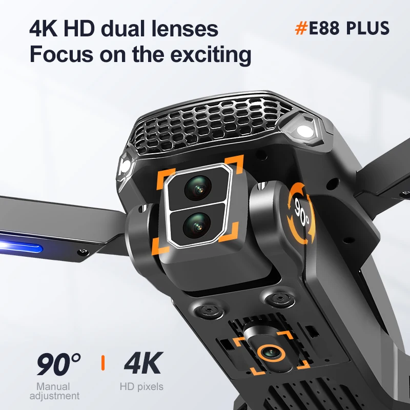 새로운 E88 Plus 쿼드콥터 드론: 90 °   전 - Drone Camera Hd 리뷰 및 가격