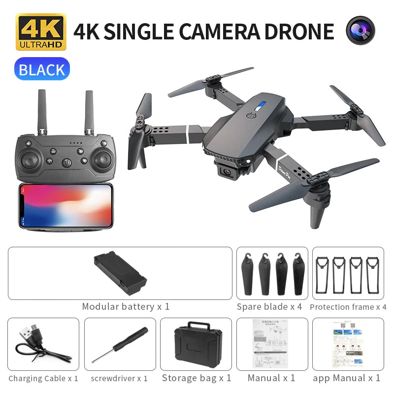 E88 프로 지능형 접이식 드론, 단일/듀얼 카메라 전 - Drone Camera Wide Angle 리뷰 및 가격