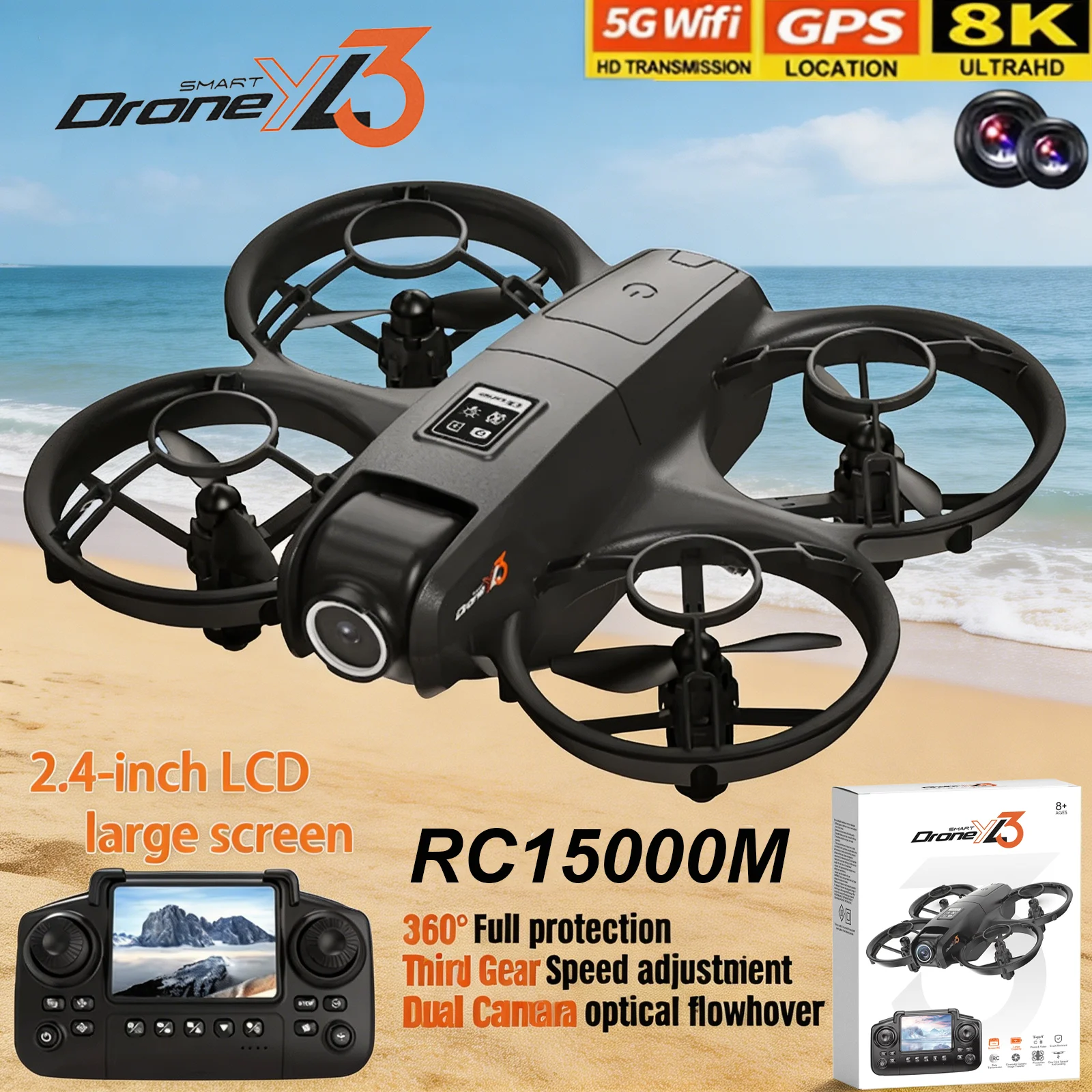 새로운 YL3 RC 드론 8K 1080P 광각 듀얼 H - Drone Camera Night Vision 리뷰 및 가격